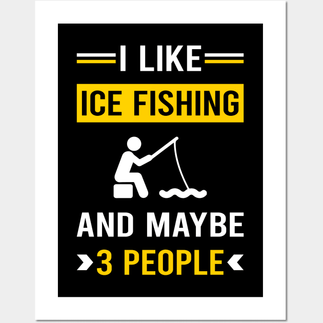 3 People Ice Fishing Wall Art by Good Day